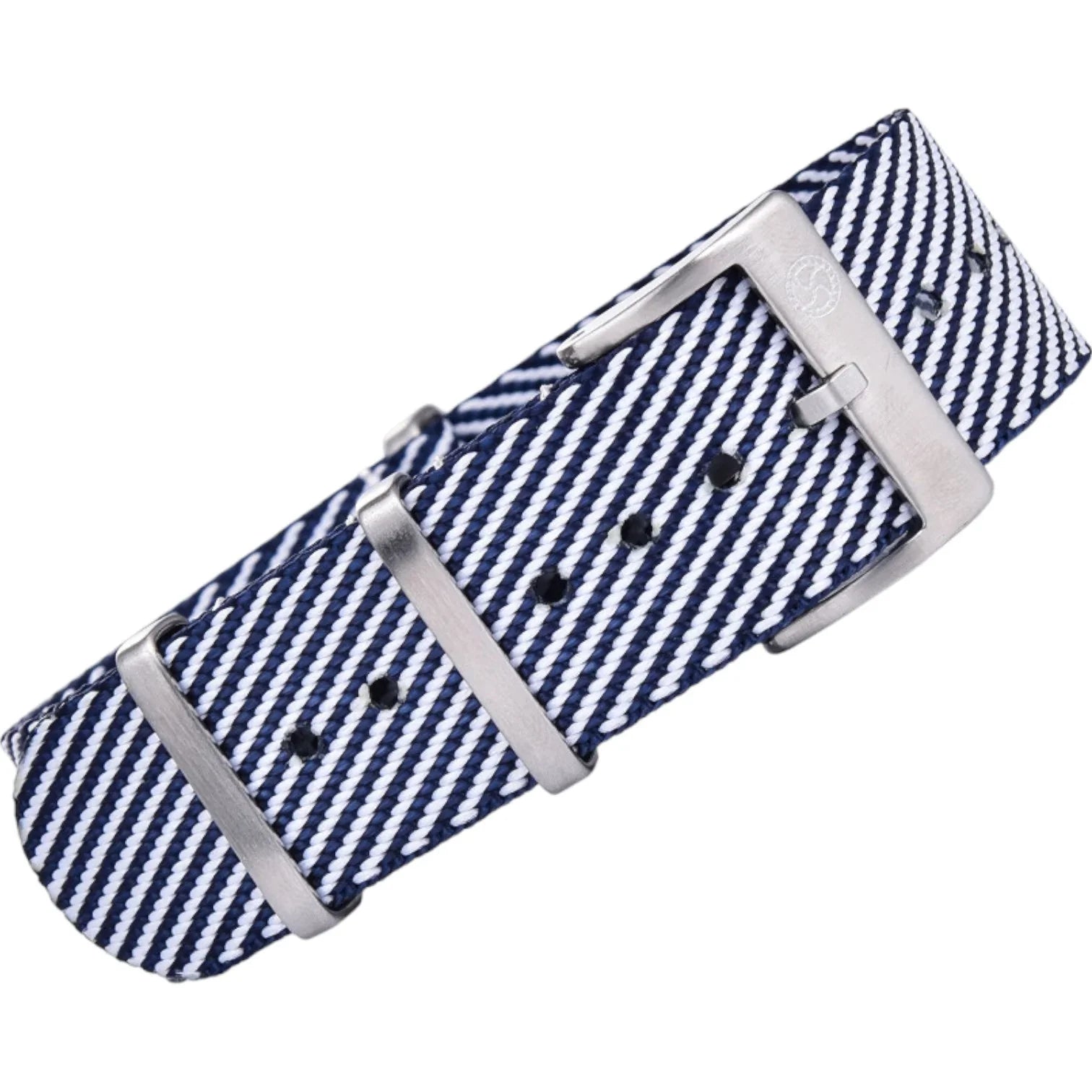 Bracelet Nato Premium en nylon – KronoKeeper – Bleu marine et blanc - bracelet NATO nylon montre