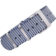 Bracelet Nato Premium en nylon – KronoKeeper – Bleu marine et blanc - bracelet NATO nylon montre