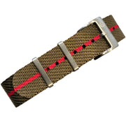 Bracelet Nato Premium en nylon – KronoKeeper – Vert olive et rouge - bracelet NATO nylon montre