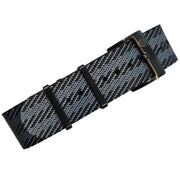 Bracelet Nato Premium PVD en nylon – KronoKeeper – Noir et gris - bracelet NATO nylon montre