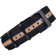 Bracelet Nato Premium PVD en nylon – KronoKeeper – Noir, gris et orange - bracelet NATO nylon montre
