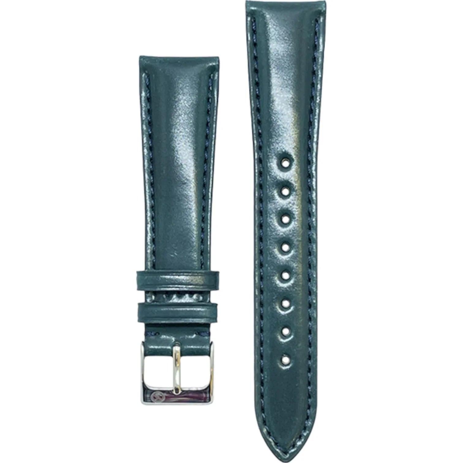 Bracelet en cuir Shell Cordovan – KronoKeeper – Bleu pétrole - bracelet KronoKeeper