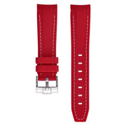 Bracelet en caoutchouc texturé pour Omega MoonSwatch - KronoKeeper - Rouge - bracelet caoutchouc montre