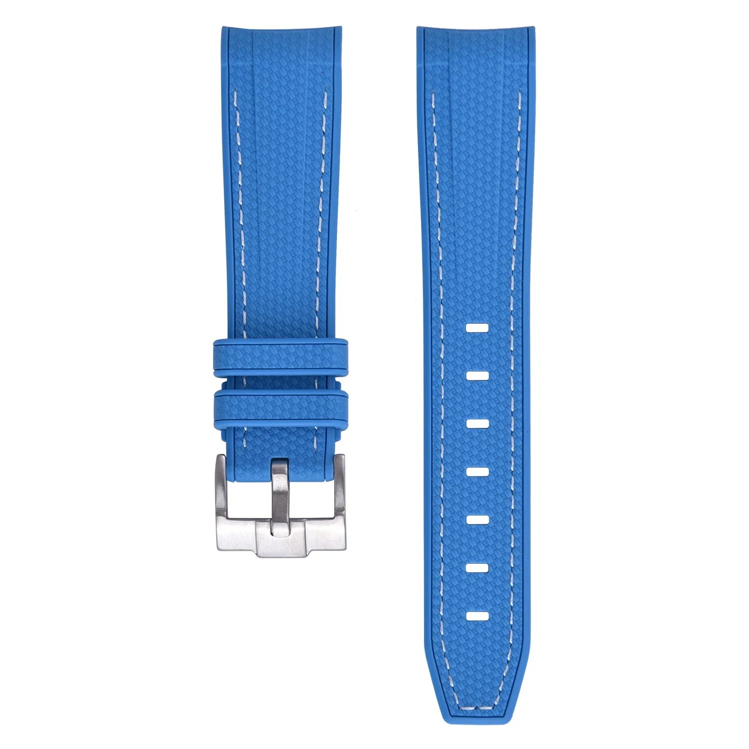 Bracelet en caoutchouc texturé pour Omega MoonSwatch - KronoKeeper - Bleu - bracelet caoutchouc montre