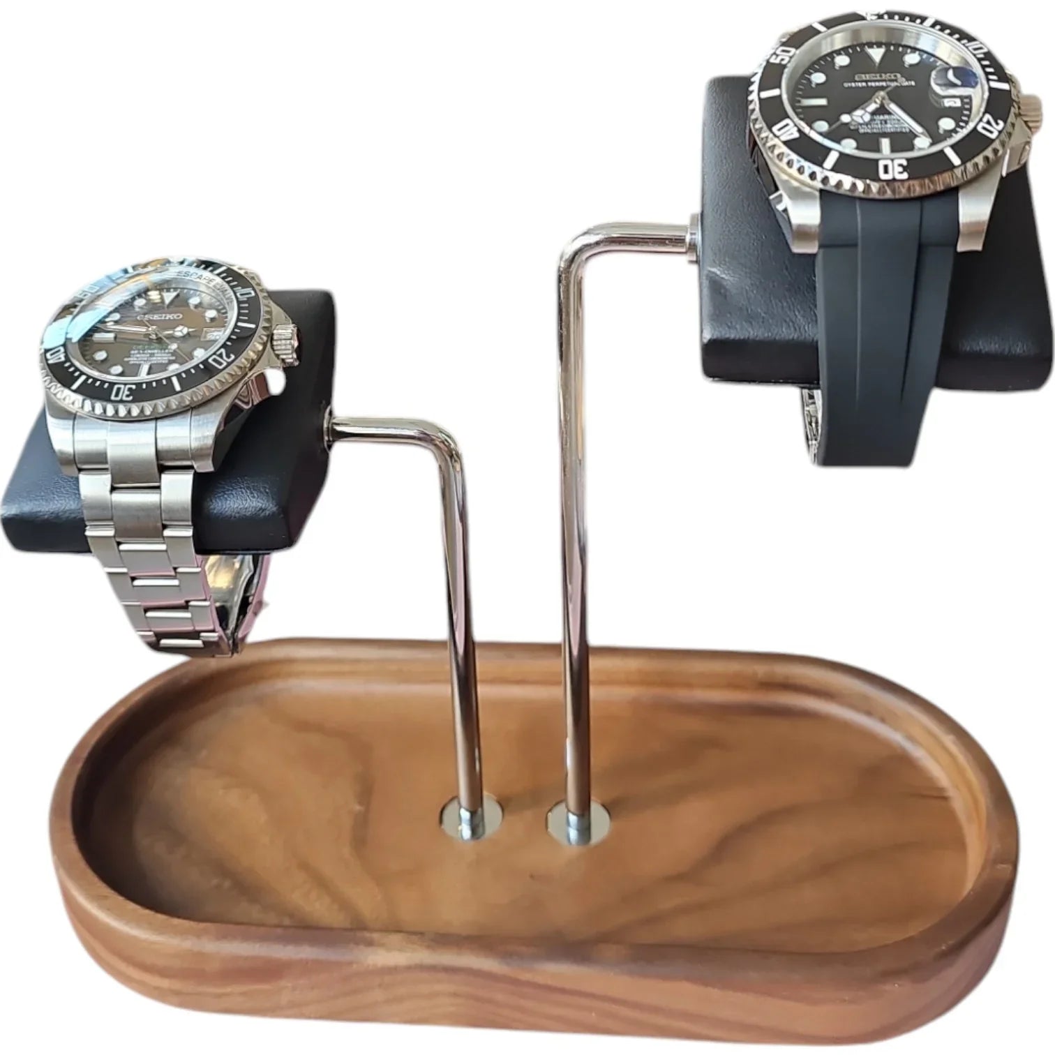 Support de montre en noyer KronoKeeper (double) - détail
