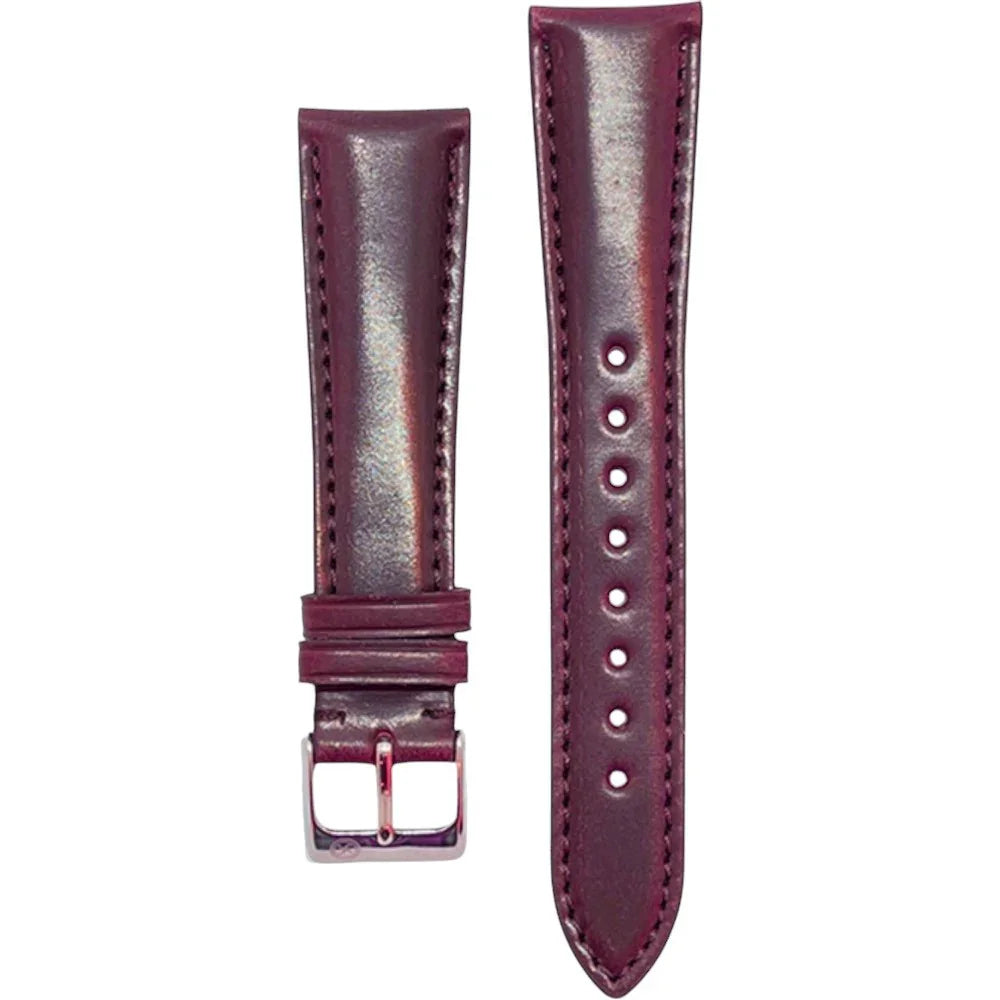 Bracelet en cuir Shell Cordovan – KronoKeeper – Bordeaux - bracelet KronoKeeper