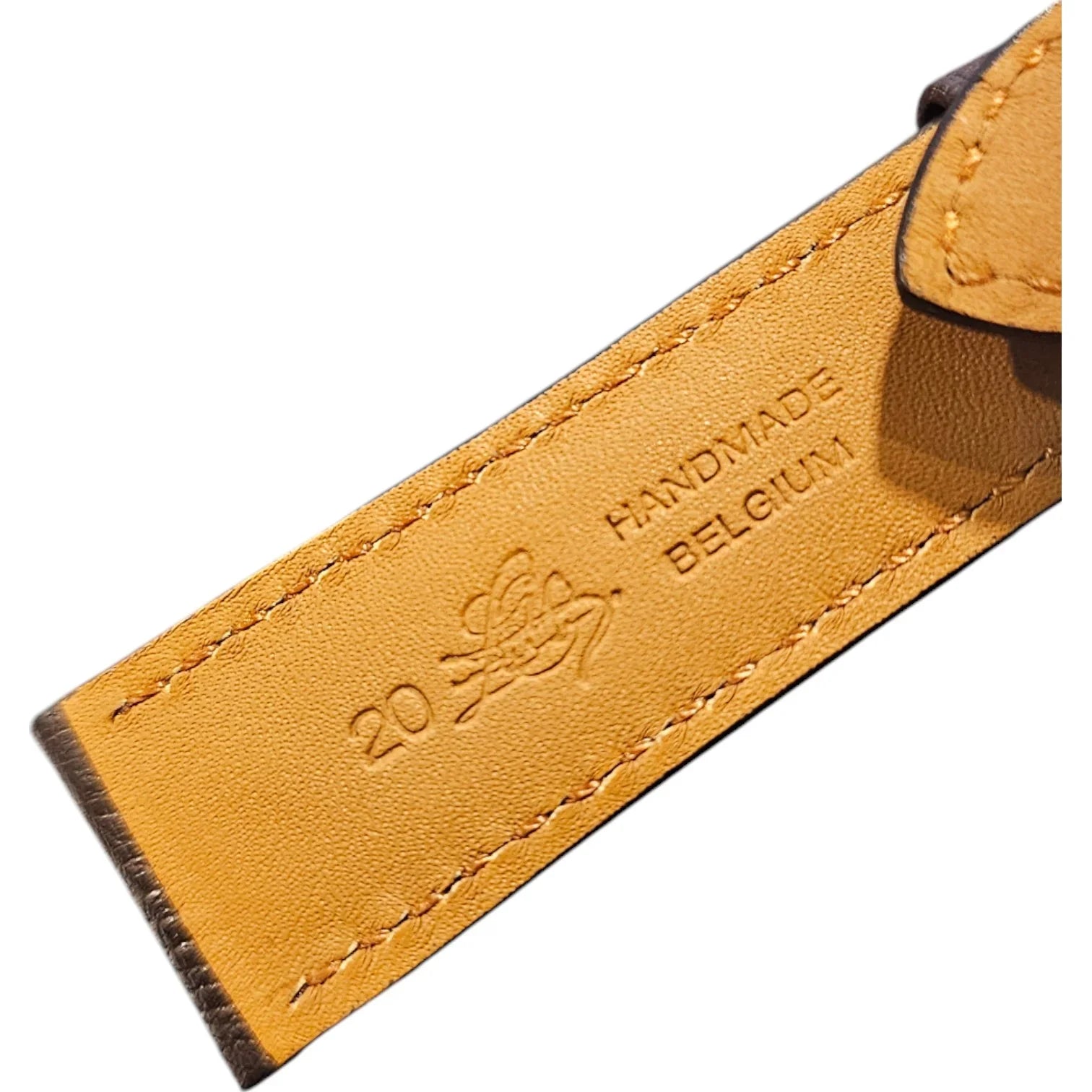 Bracelet en cuir d'autruche - Lic Leather - Cognac - vue 3
