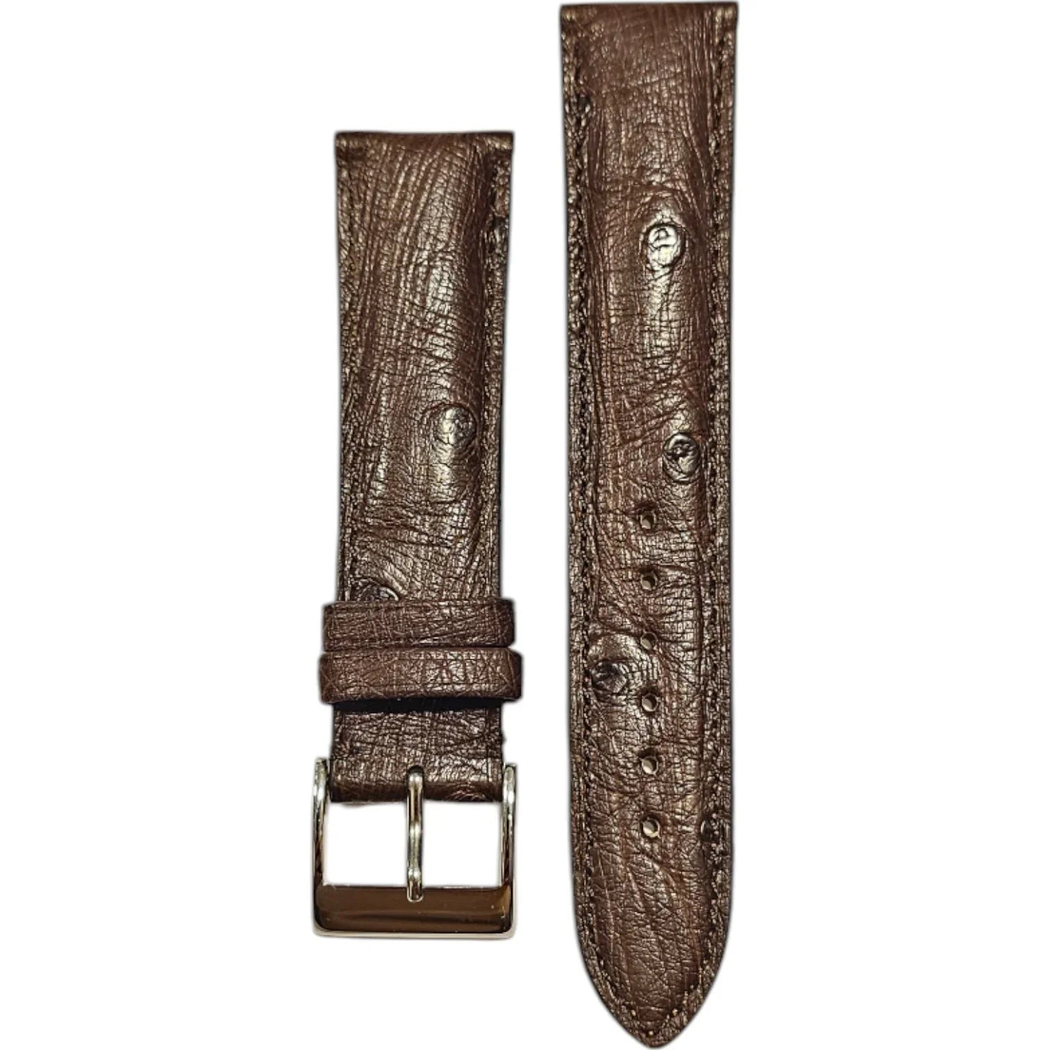 Bracelet en cuir d'autruche - Lic Leather - Chocolat - accessoire montre