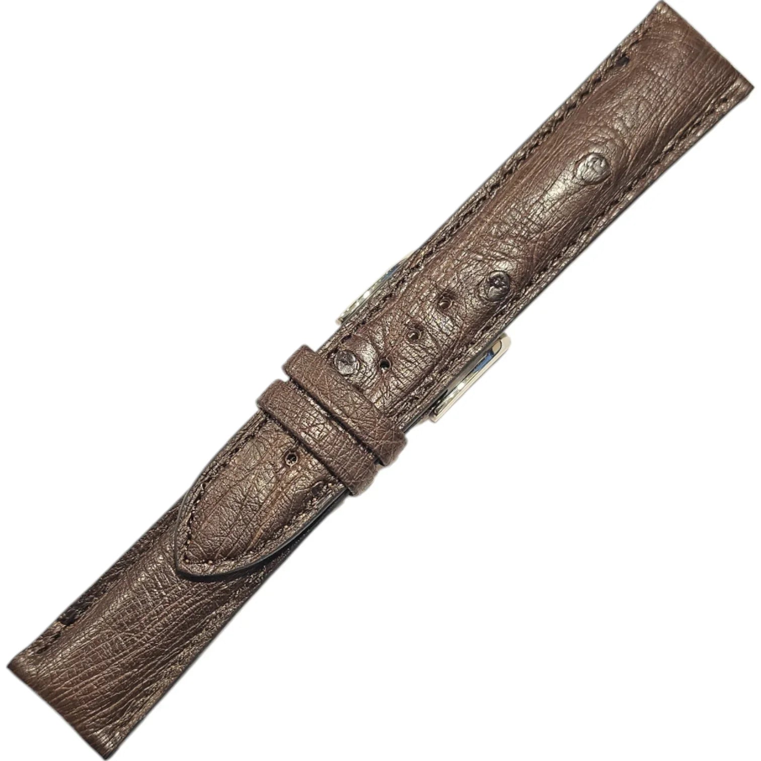 Bracelet en cuir d'autruche - Lic Leather - Chocolat - détail