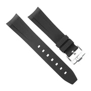 Bracelet RubberB M600 Jet Black avec boucle ardillon - bracelet caoutchouc montre