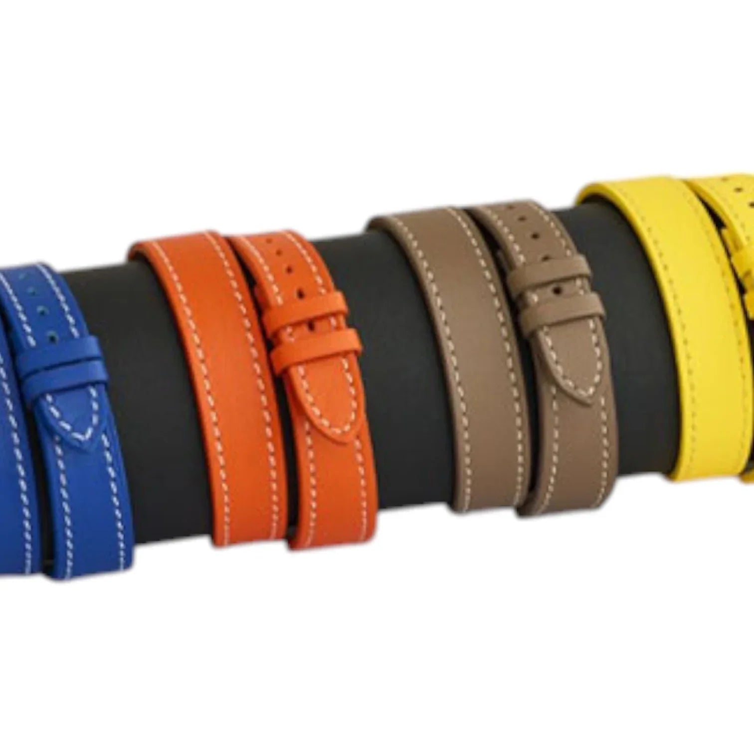 Bracelet double tour en cuir de veau Nappa - Lic Leather - taupe - vue 3