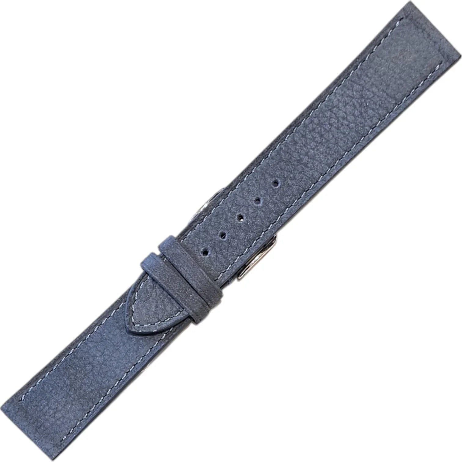 Bracelet en cuir de taureau nubuck - Lic Leather - bleu denim - détail