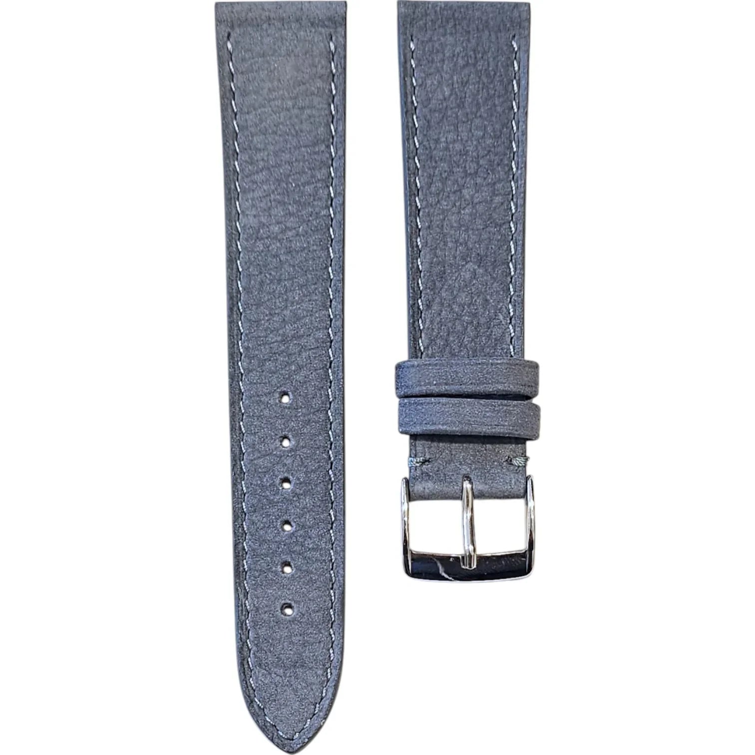 Bracelet en cuir de taureau nubuck - Lic Leather - bleu denim - accessoire montre