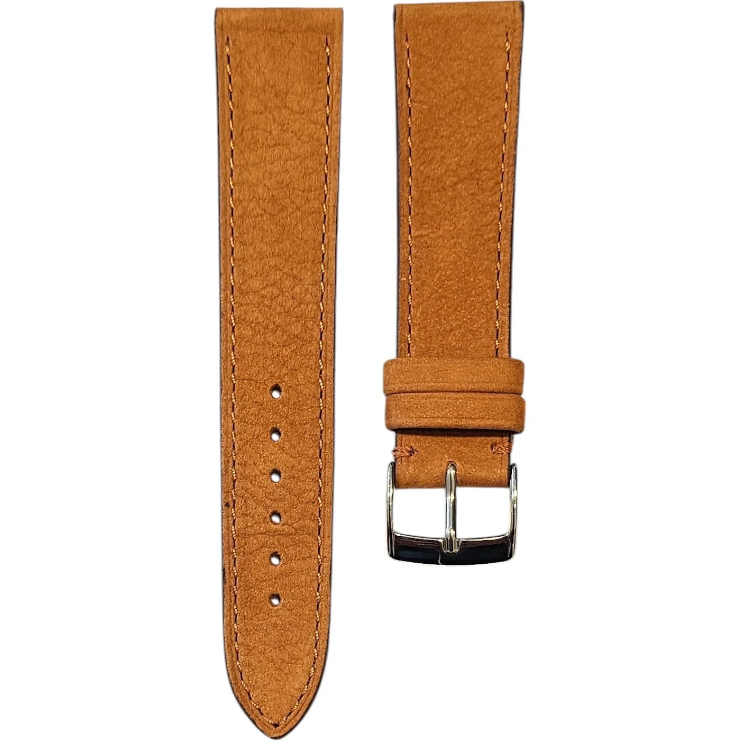 Bracelet en cuir de taureau nubuck - Lic Leather - cognac - accessoire montre