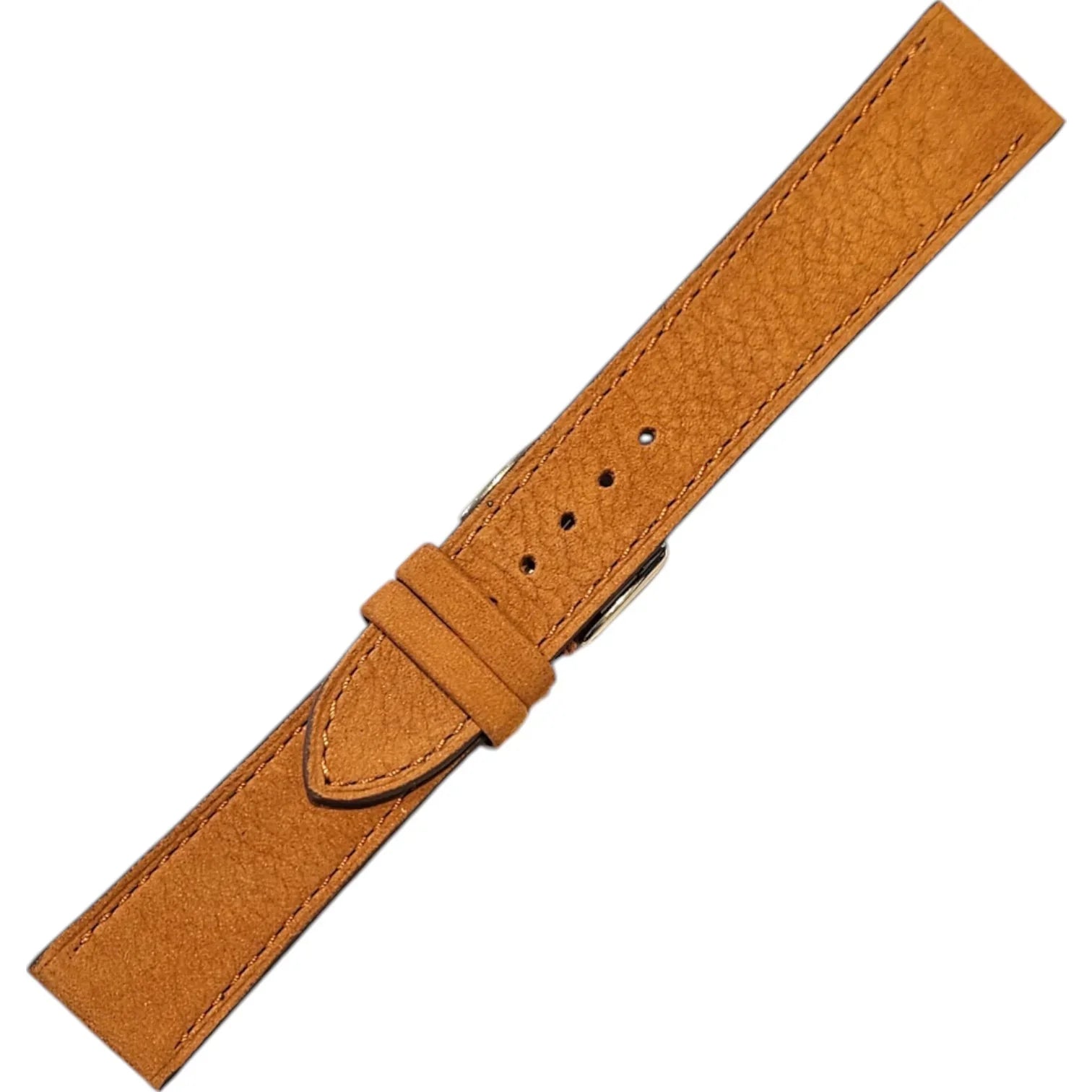 Bracelet en cuir de taureau nubuck - Lic Leather - cognac - détail