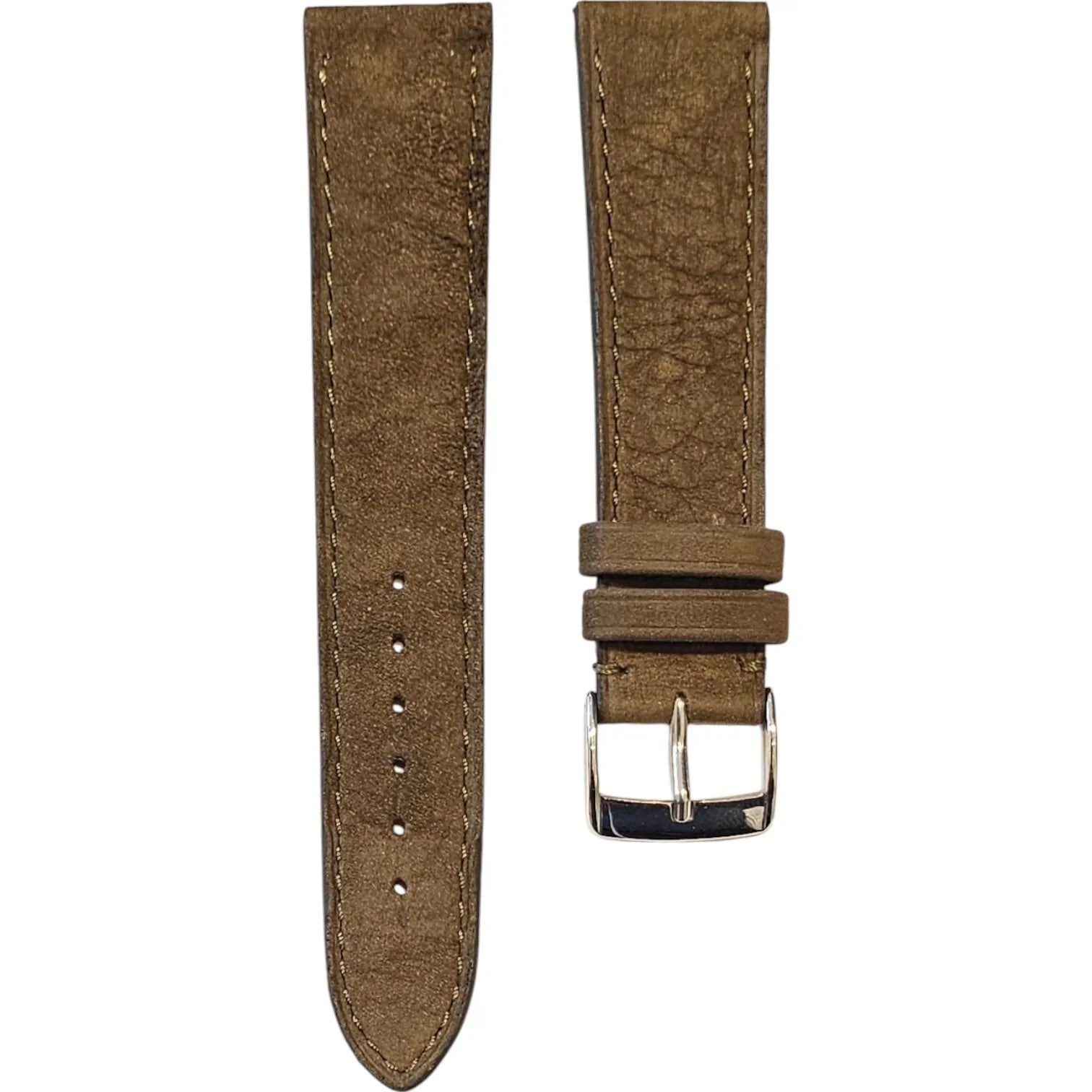 Bracelet en cuir de taureau nubuck - Lic Leather - kaki - accessoire montre