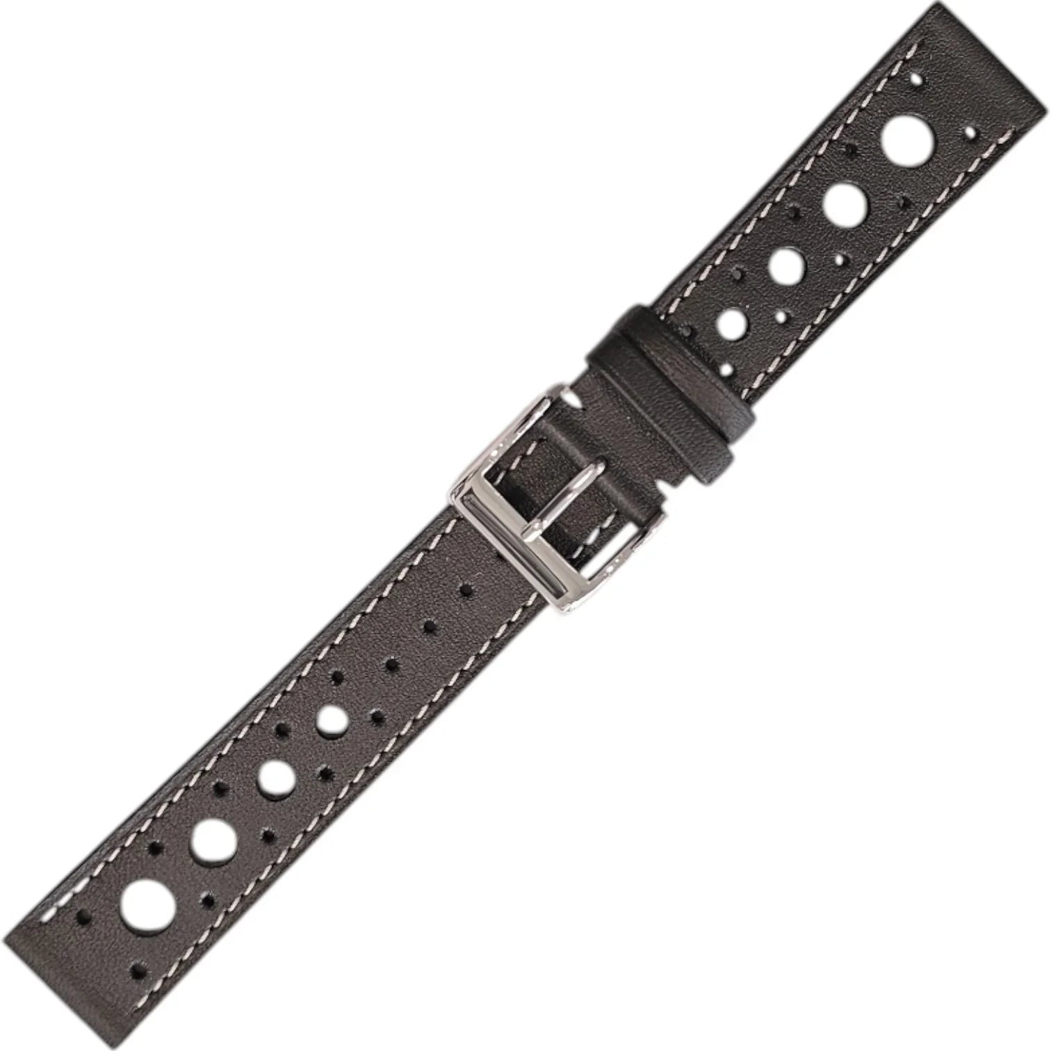 Bracelet Sport Racing en cuir de buffle - LIC Leather - Patina anthracite - détail