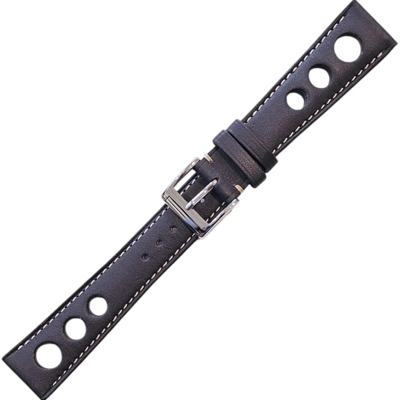 Bracelet Sport Rally en cuir de veau Baranil - LIC Leather - Bleu marine - détail