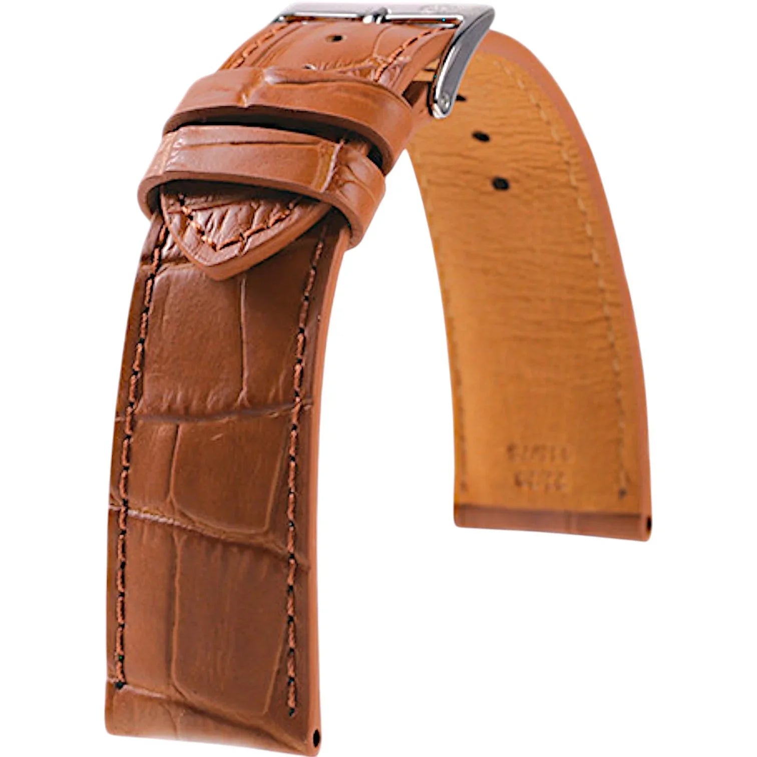 Bracelet en cuir de veau façon alligator - Armand - KronoKeeper - Ocre - bracelet cuir alligator montre