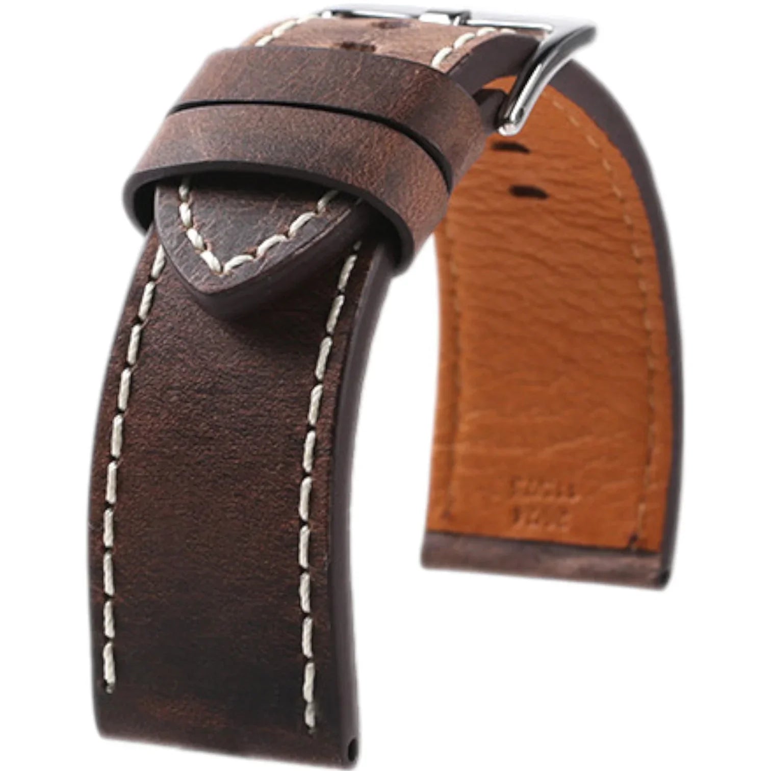 Bracelet en cuir Horween pull‑up – Sylvestre – KronoKeeper – Chocolat - bracelet KronoKeeper