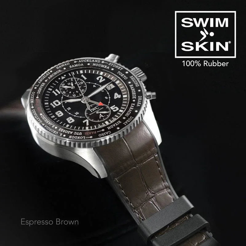 Bracelet en caoutchouc – Alligator SwimSkin SK22 – Rubber B – Marron expres - vue 3