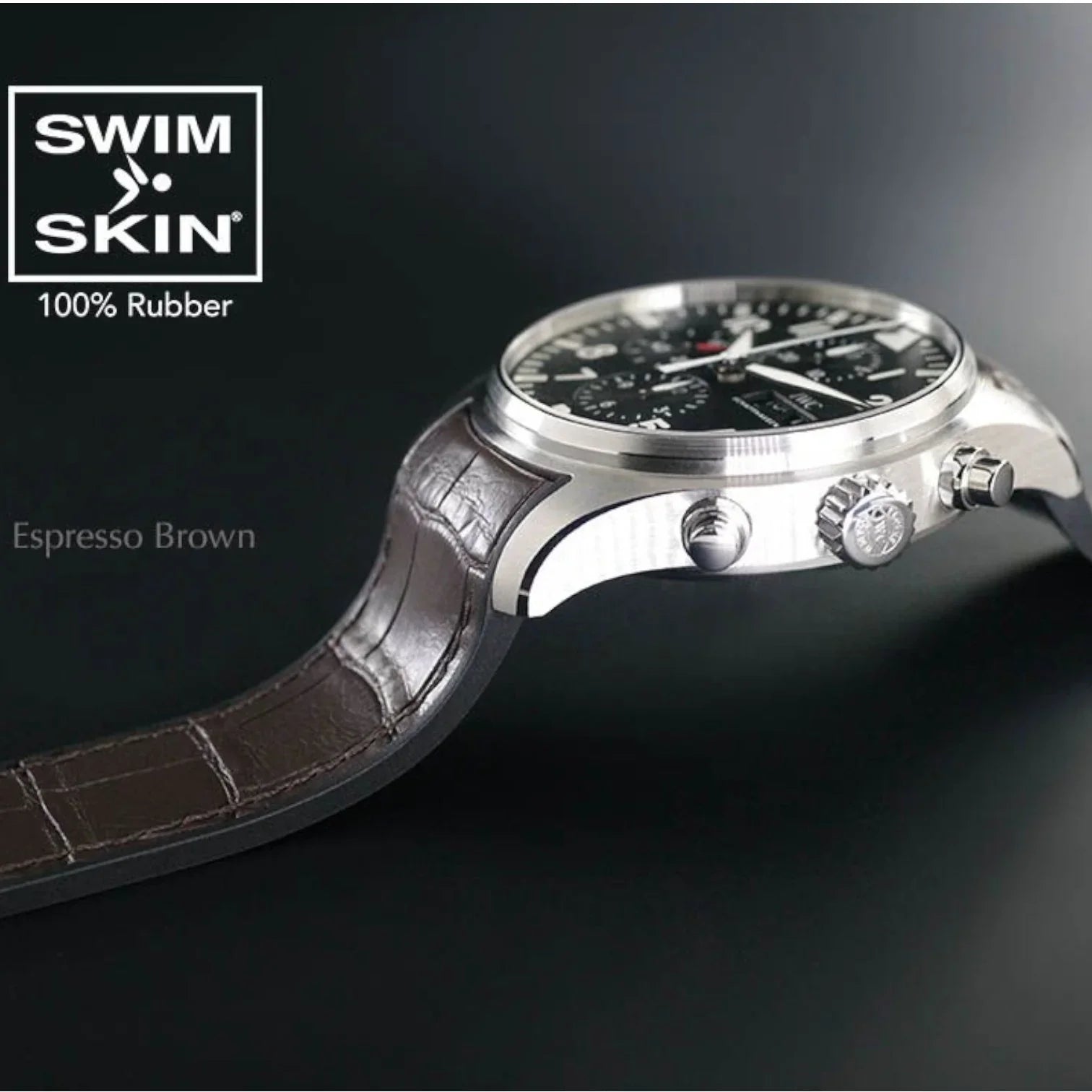 Bracelet en caoutchouc – Alligator SwimSkin SK41 – Rubber B – Marron expres - vue 3