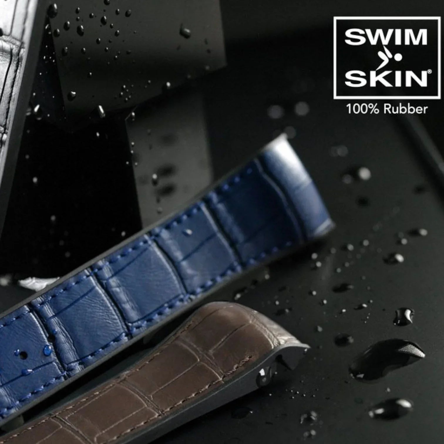 Bracelet en caoutchouc – Alligator SwimSkin SK41 – Rubber B – Marron expres - vue 5