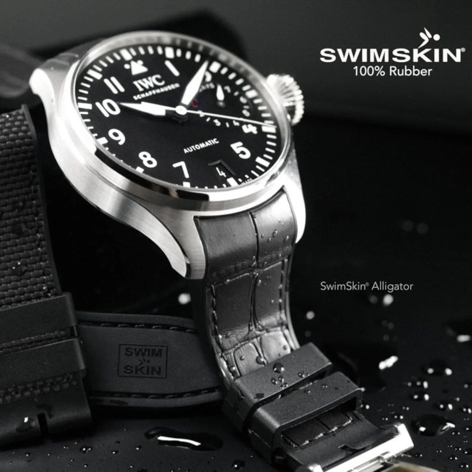 Bracelet en caoutchouc – Alligator SwimSkin SK43 – Rubber B – Marron expres - vue 4