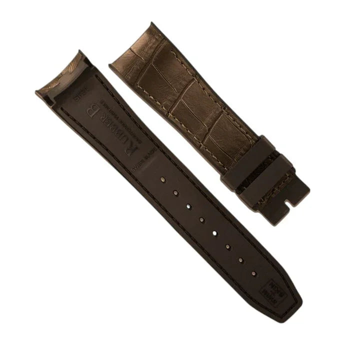 Bracelet en caoutchouc – Alligator SwimSkin SK43 – Rubber B – Marron expres - bracelet cuir alligator montre