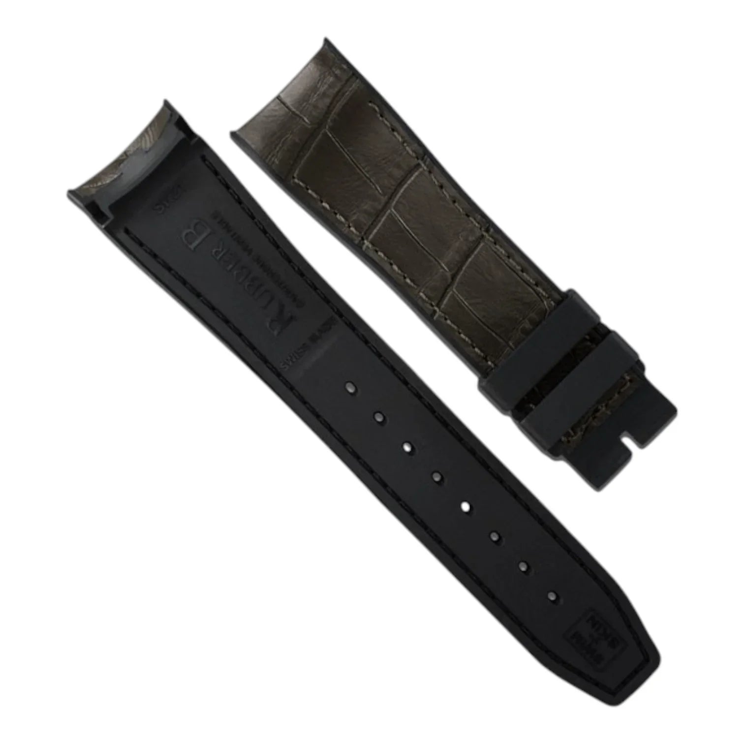 Bracelet en caoutchouc – Alligator SwimSkin SK43 – Rubber B – Noir de jais - bracelet cuir alligator montre