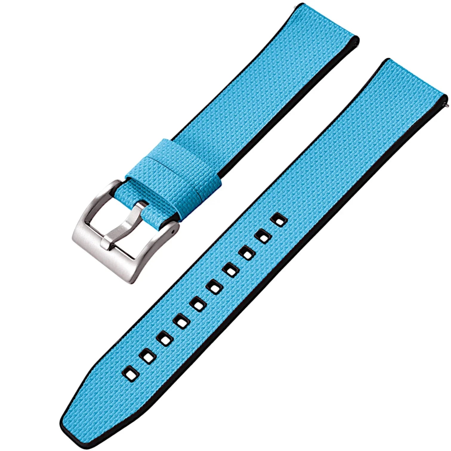 Bracelet en caoutchouc FKM – KronoKeeper – Bleu ciel - bracelet caoutchouc montre