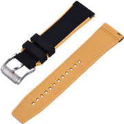 Bracelet en caoutchouc bicolore - KronoKeeper - Noir et Jaune - bracelet caoutchouc montre