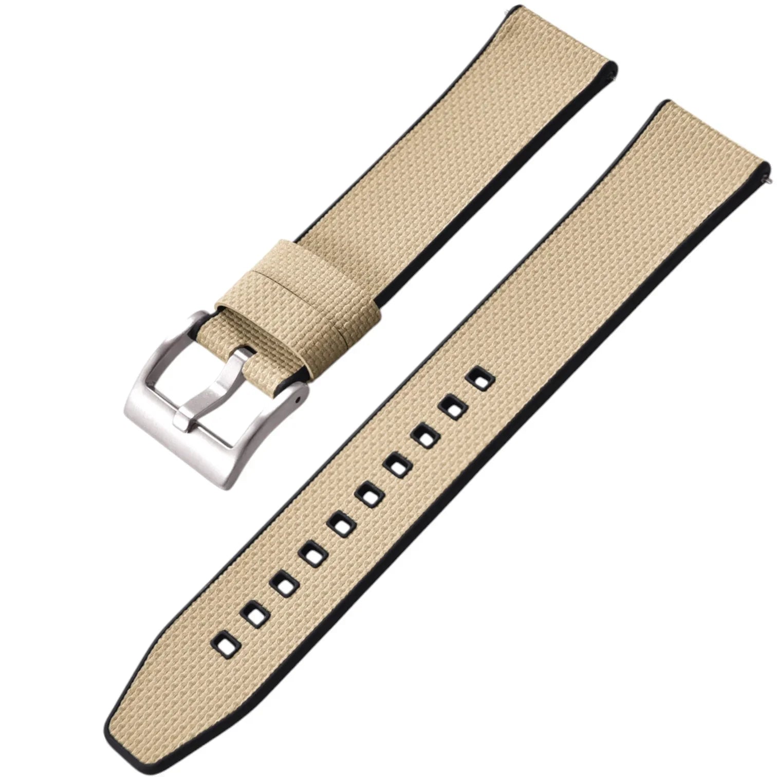 Bracelet en caoutchouc FKM – KronoKeeper – Beige - bracelet caoutchouc montre