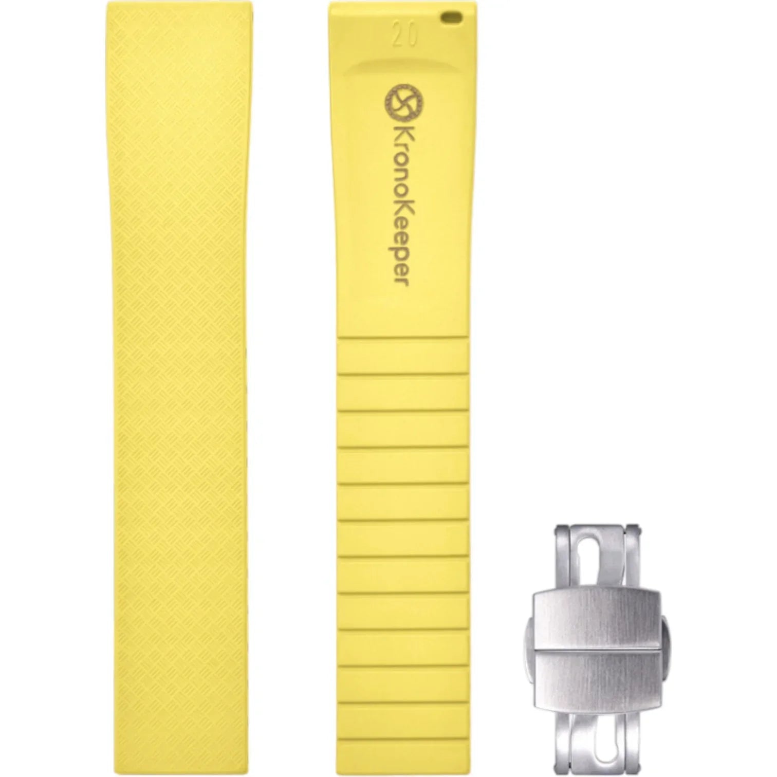 Bracelet en caoutchouc avec boucle déployante - KronoKeeper - Jaune - bracelet caoutchouc montre