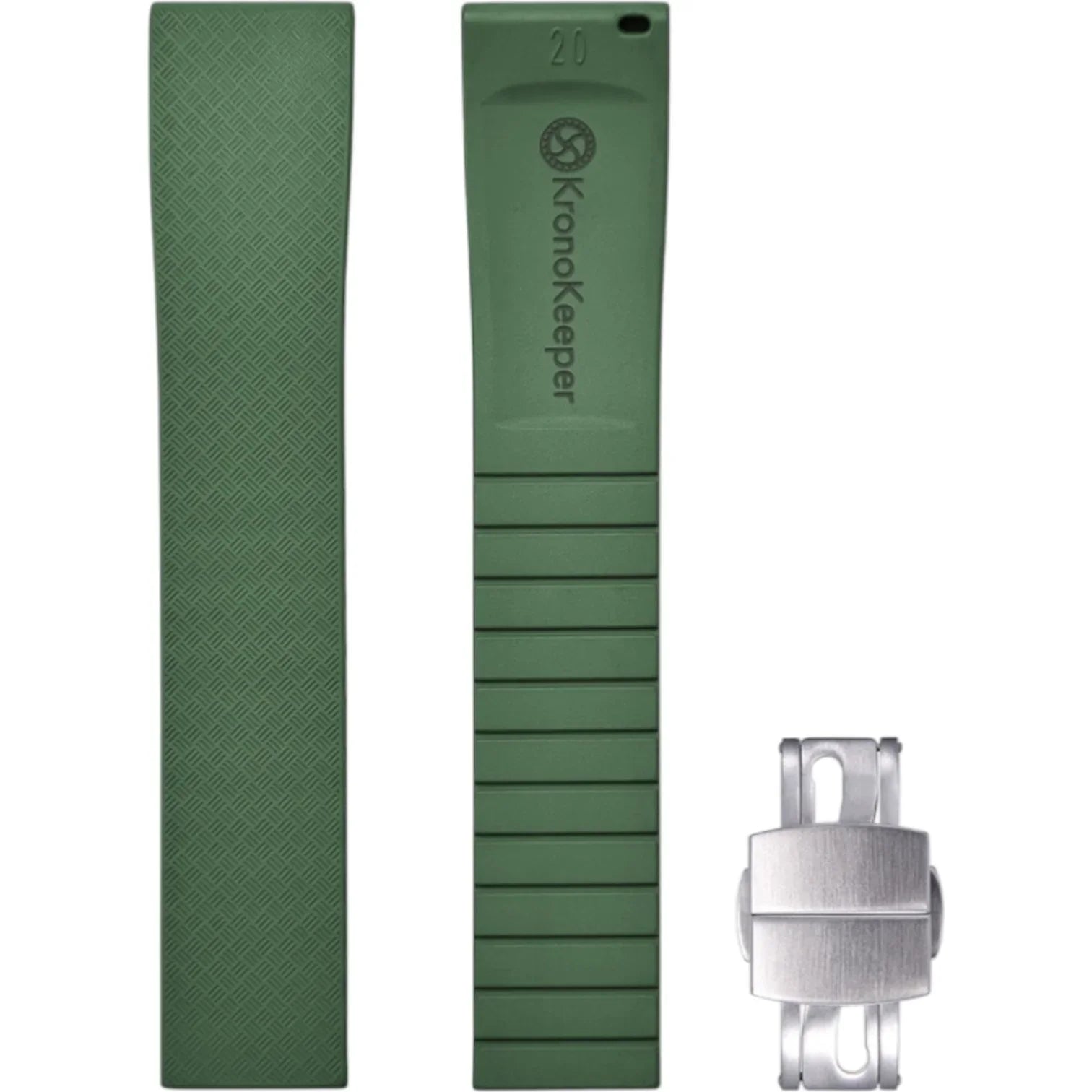 Bracelet en caoutchouc avec boucle déployante - KronoKeeper - Vert - bracelet caoutchouc montre