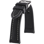 Bracelet en Caoutchouc et Cordura - Marius - KronoKeeper - Noir coutures Bl - bracelet caoutchouc montre