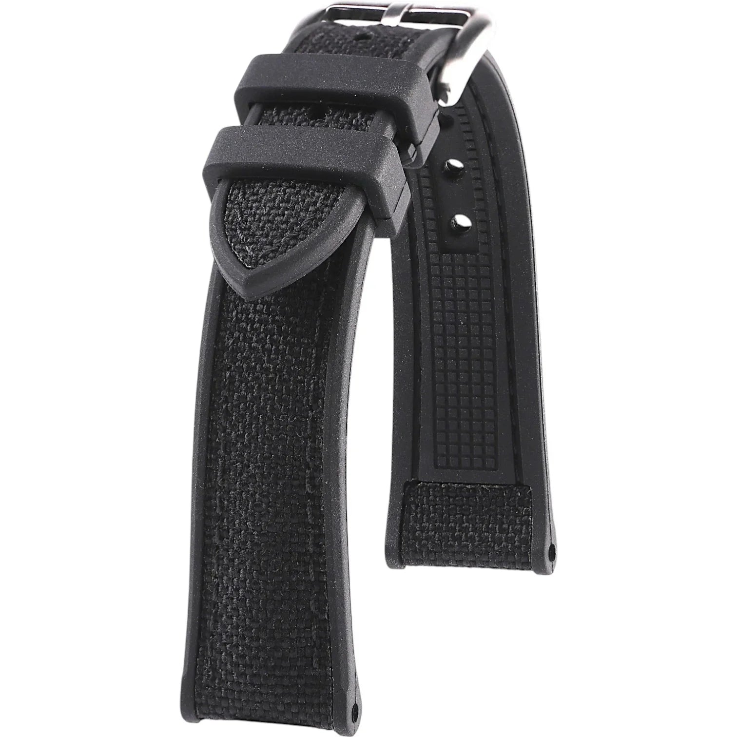 Bracelet en Caoutchouc et Cordura - Marius - KronoKeeper - Noir - bracelet caoutchouc montre