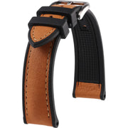 Bracelet en caoutchouc et cuir - Godefroy - KronoKeeper - Marron Doré - bracelet caoutchouc montre