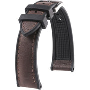 Bracelet en caoutchouc et cuir - Godefroy - KronoKeeper - Chocolat - bracelet caoutchouc montre
