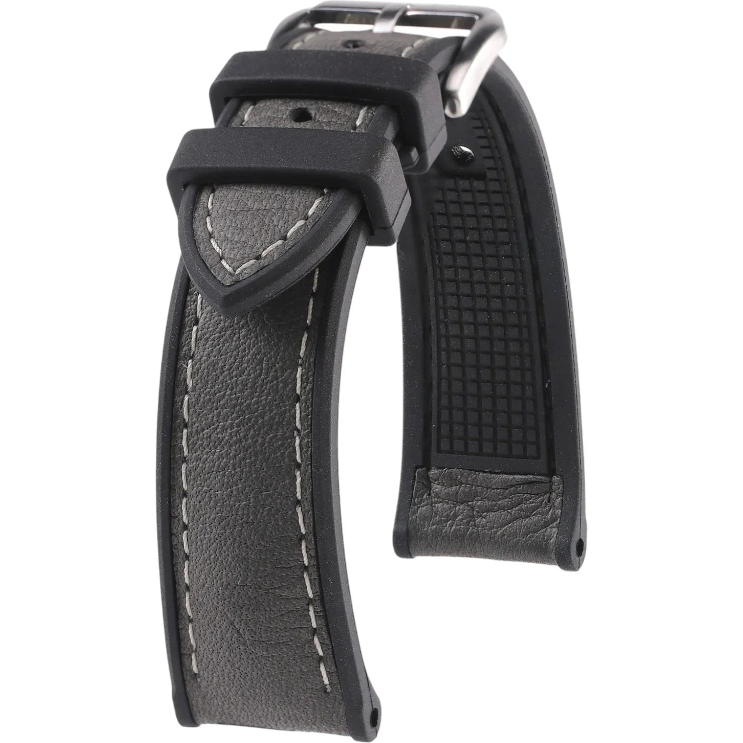 Bracelet en caoutchouc et cuir - Godefroy - KronoKeeper - Gris - bracelet caoutchouc montre
