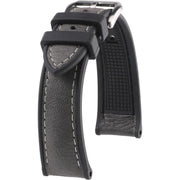 Bracelet en caoutchouc et cuir - Godefroy - KronoKeeper - Gris - bracelet caoutchouc montre