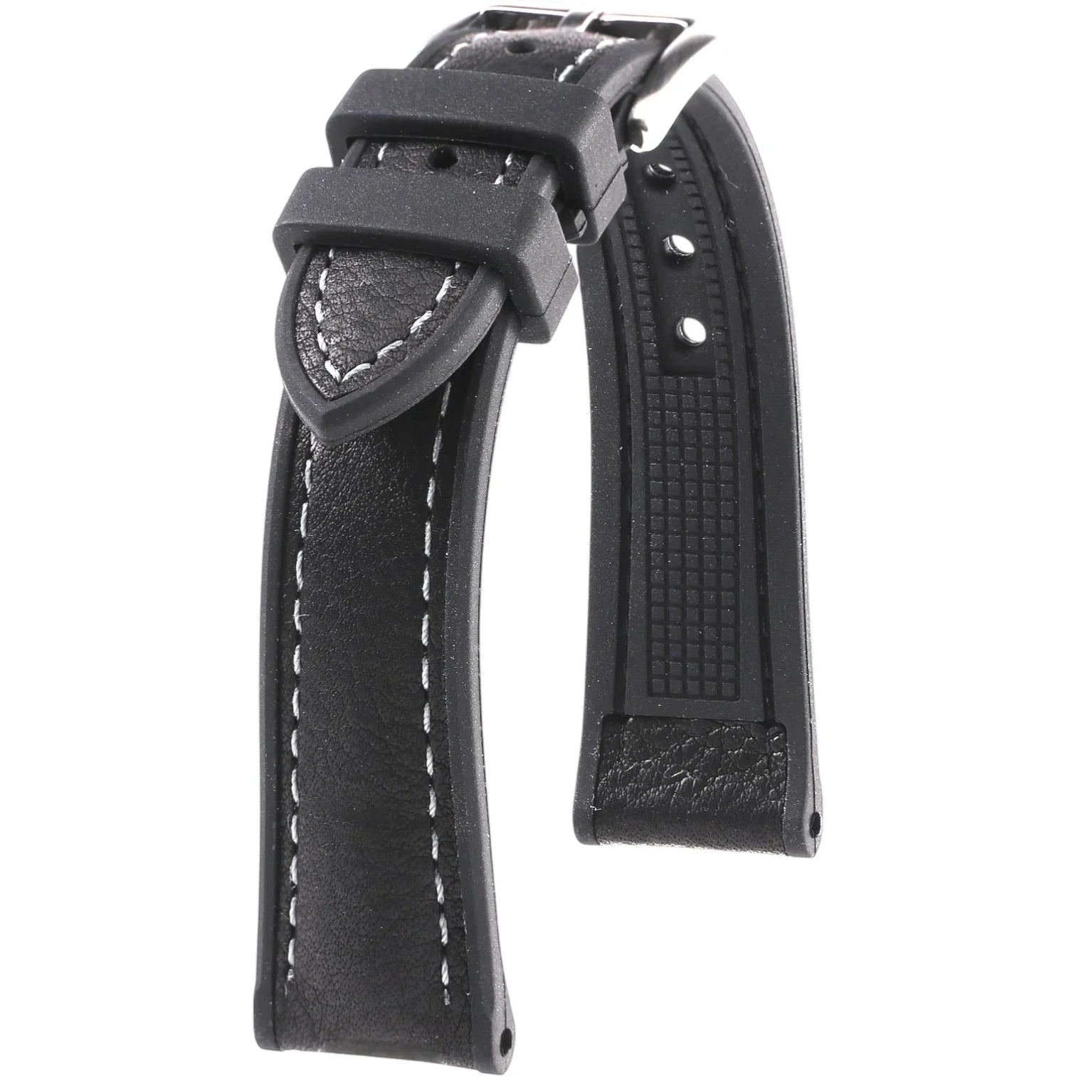 Bracelet en caoutchouc et cuir - Godefroy - KronoKeeper - Noir - bracelet caoutchouc montre