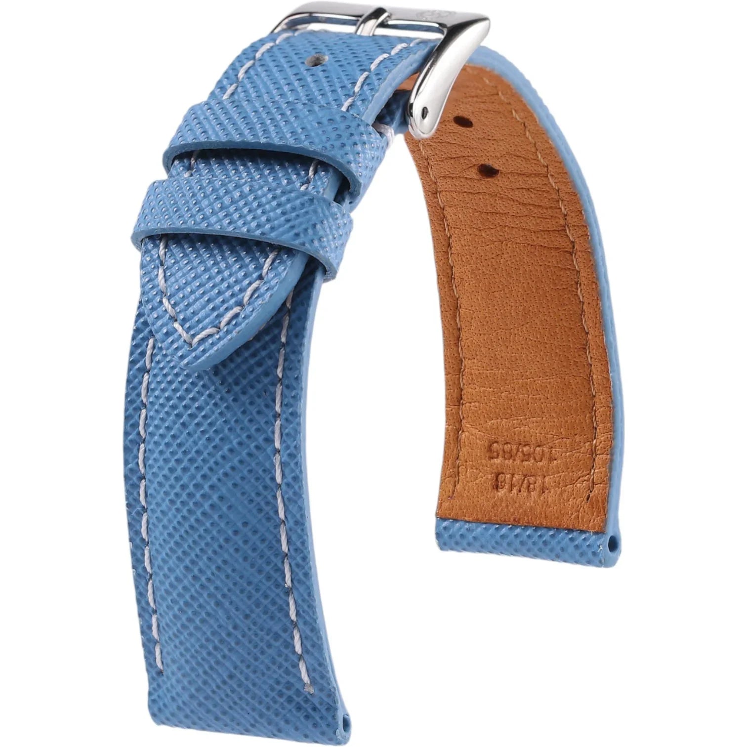 Bracelet en cuir de veau Saffiano – Gaston – KronoKeeper – Bleu lac - bracelet KronoKeeper