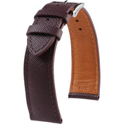 Bracelet en cuir de veau Saffiano – Gaston – KronoKeeper – Bordeaux - bracelet KronoKeeper