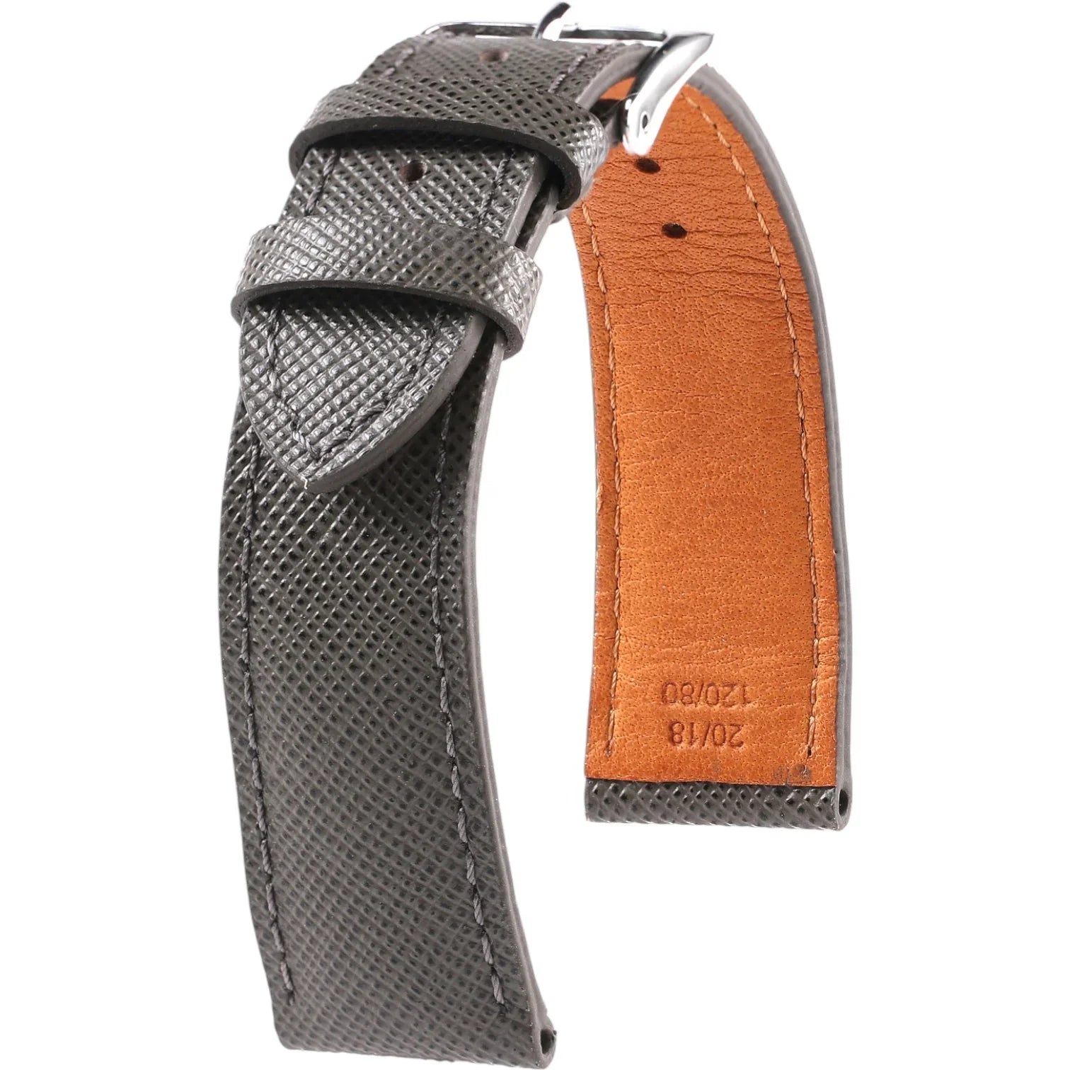 Bracelet en cuir de veau Saffiano – Gaston – KronoKeeper – Gris - bracelet KronoKeeper