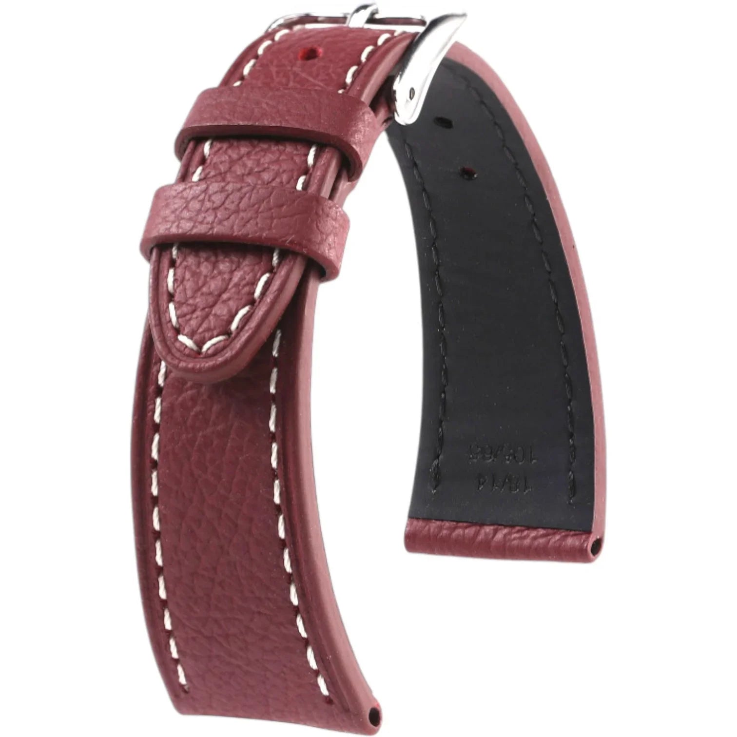 Bracelet en cuir de veau grainé – Marcel – KronoKeeper – Bordeaux - bracelet KronoKeeper