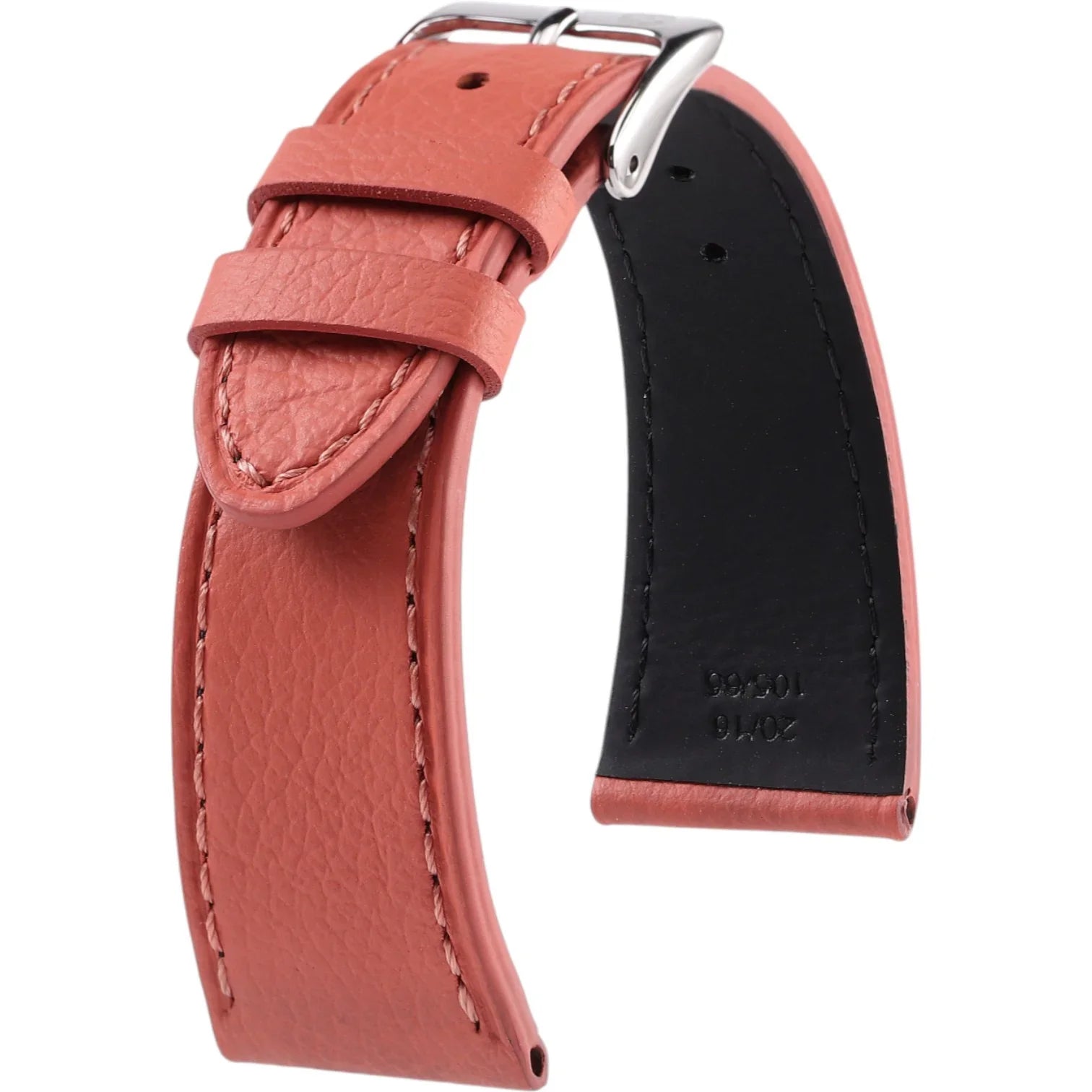 Bracelet en cuir de veau grainé – Marcel – KronoKeeper – Corail - bracelet KronoKeeper