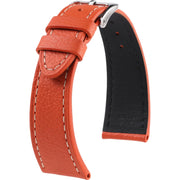 Bracelet en cuir de veau grainé – Marcel – KronoKeeper – Orange - bracelet KronoKeeper