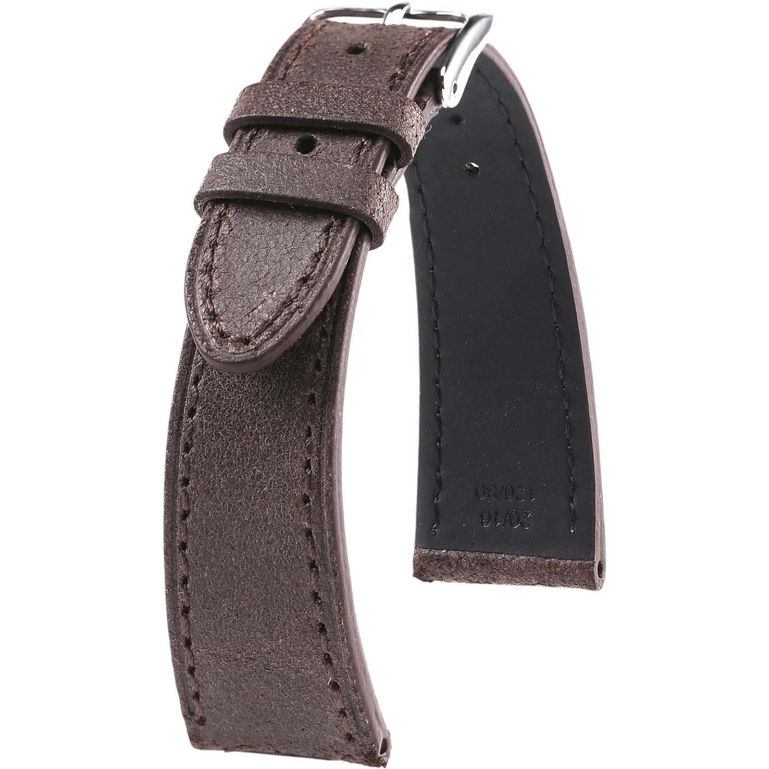 Bracelet en cuir de veau brossé – Auguste – KronoKeeper – Chocolat - bracelet KronoKeeper