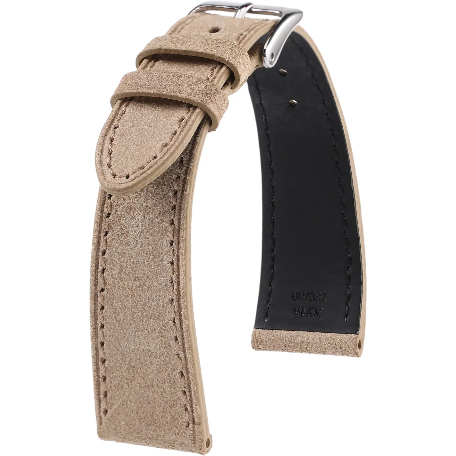 Bracelet en cuir de veau brossé – Auguste – KronoKeeper – Beige - bracelet KronoKeeper